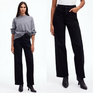 Madewell Perfect Vintage Wide Leg Black Jeans sz 31